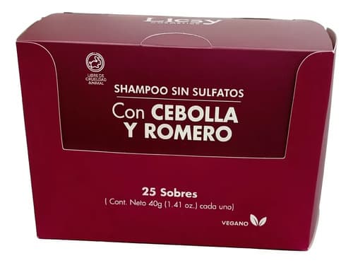 Caja X25 Sachet Shampoo Cebolla Y Romero