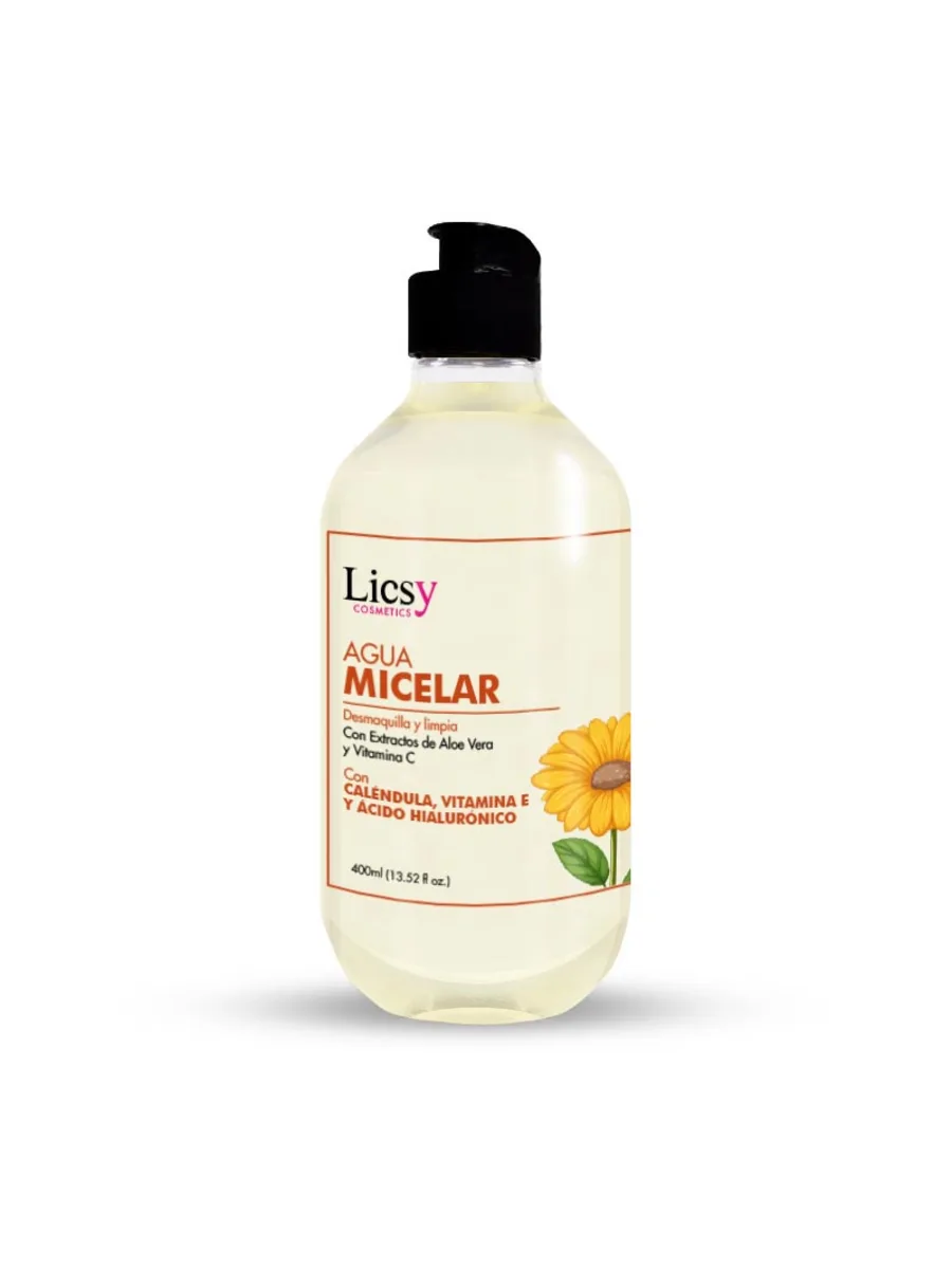 Agua Micelar con Calendula Vitamina C y Acido Hialuronico Maxi 400ml