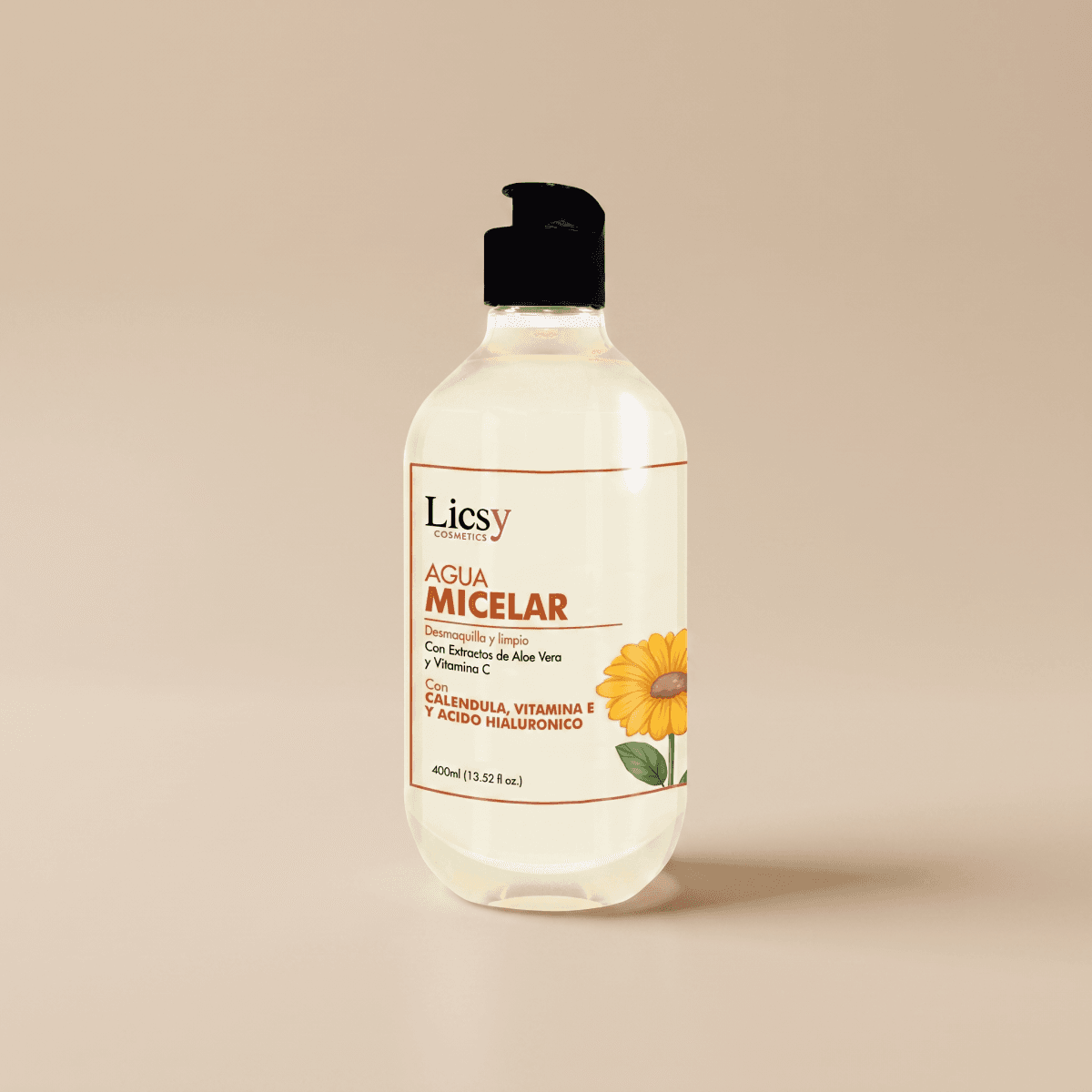 Agua Micelar con Calendula Vitamina C y Acido Hialuronico