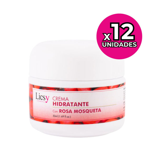 12 Unidades de Crema Hidratante con Rosa Mosqueta 50ml